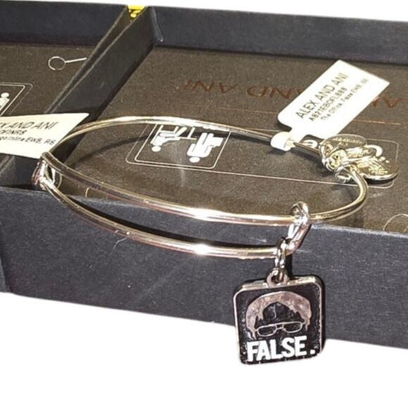 2 ALEX & ANI Gold tone Inline Bar THE OFFICE Collectible Bangle Expandable NIB - Picture 2 of 10